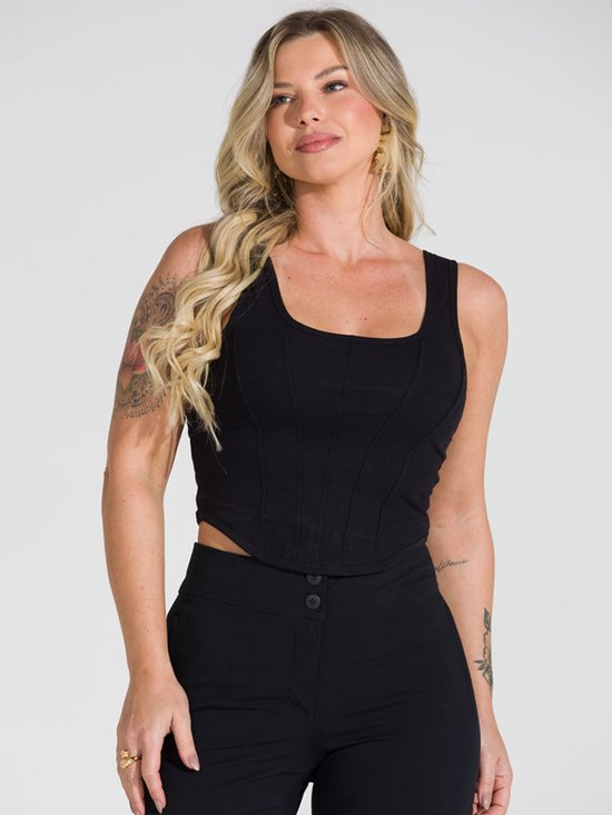 Calça Feminina Tecido Social Alfaiataria Bolso Embutido