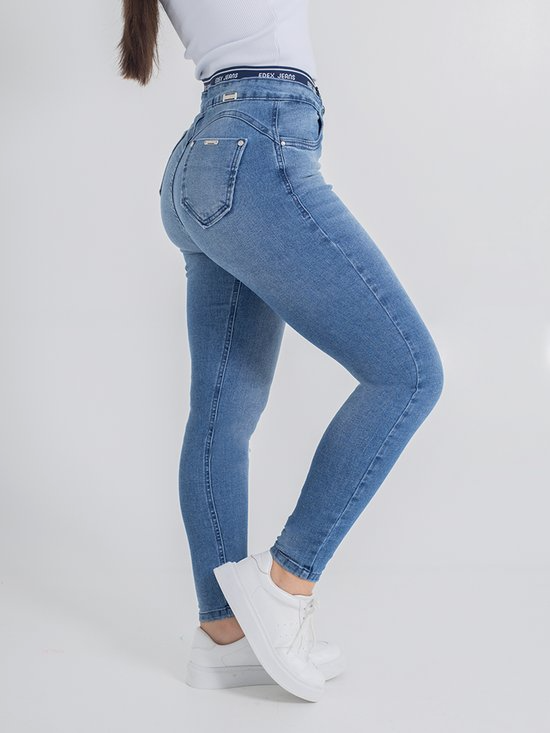 Calça Feminina Jeans Cigarrete Elástico no Cós
