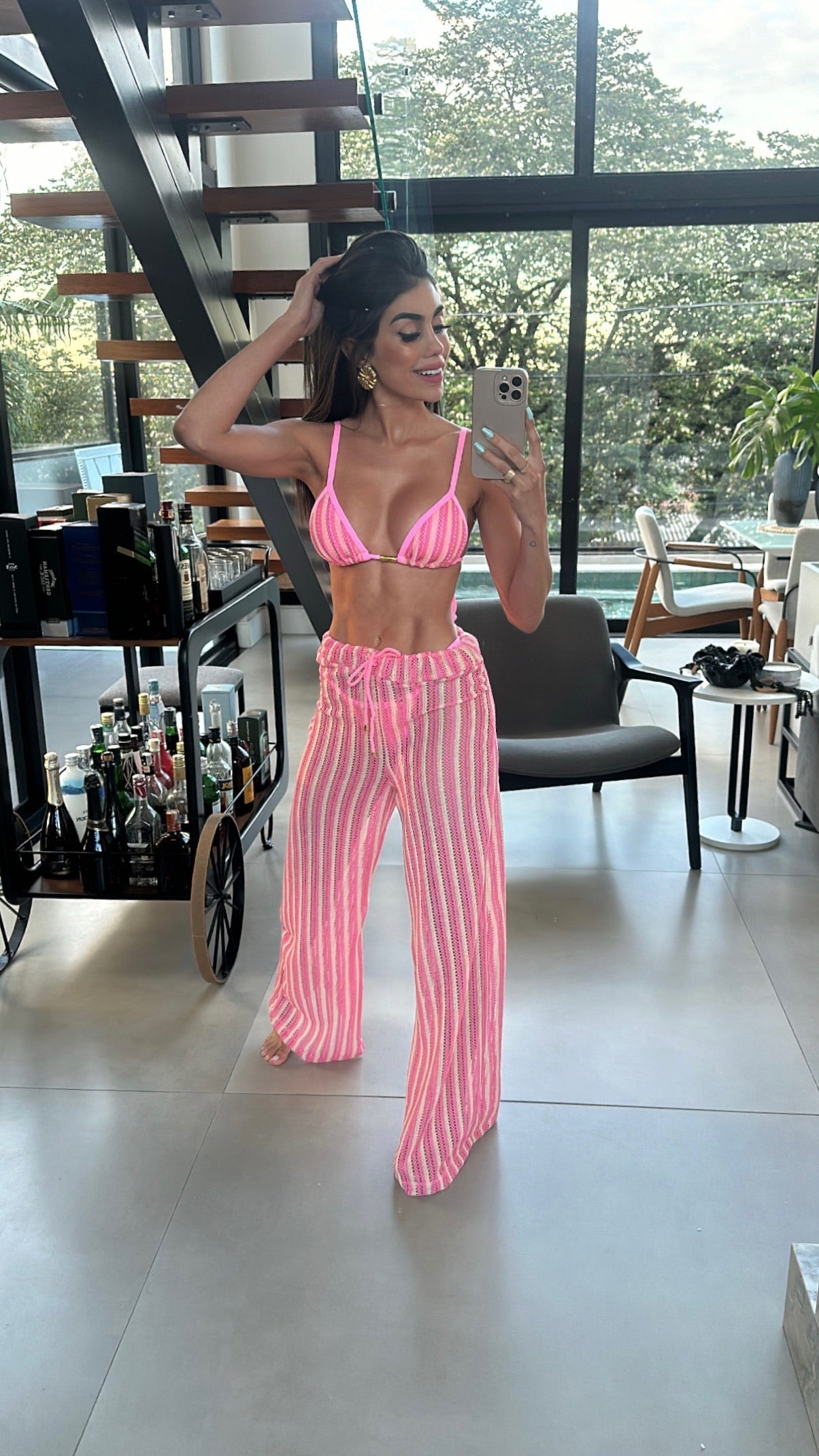 Biquini Anitta Tricot Bali Rosa Tutti Frutti/Nude