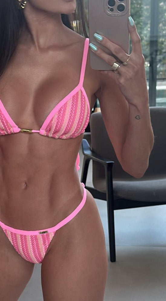 Biquini Anitta Tricot Bali Rosa Tutti Frutti/Nude