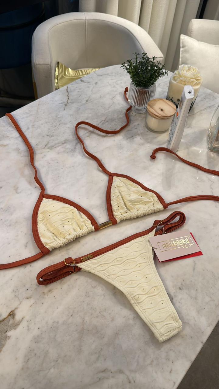 Biquini Anitta Trancoso Off White/Cobre
