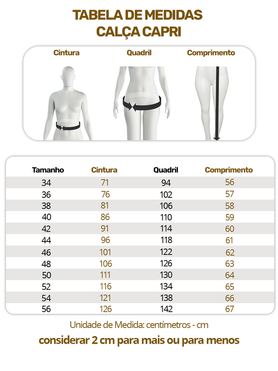 Calça Feminina Jeans Capri Niina Empina Bumbum